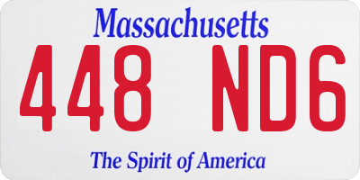 MA license plate 448ND6