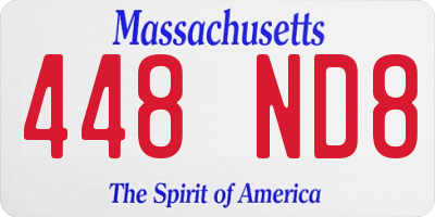 MA license plate 448ND8