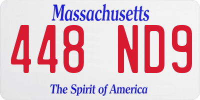 MA license plate 448ND9