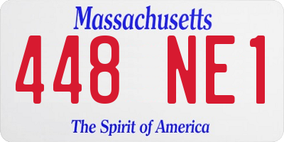 MA license plate 448NE1