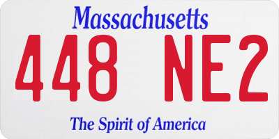 MA license plate 448NE2