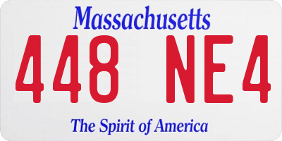 MA license plate 448NE4