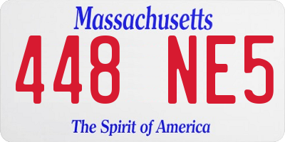 MA license plate 448NE5