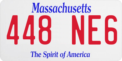 MA license plate 448NE6