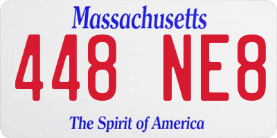 MA license plate 448NE8
