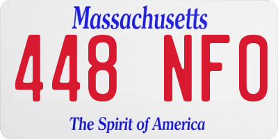 MA license plate 448NF0
