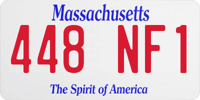MA license plate 448NF1