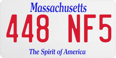 MA license plate 448NF5