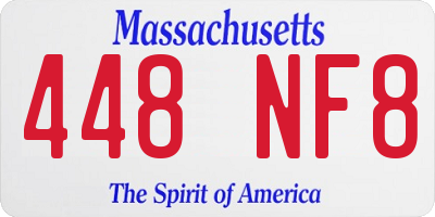 MA license plate 448NF8
