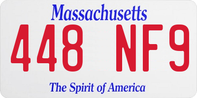 MA license plate 448NF9