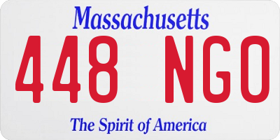 MA license plate 448NG0