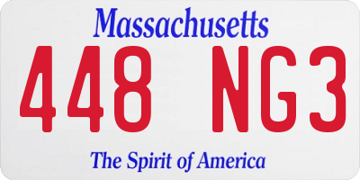 MA license plate 448NG3