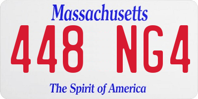 MA license plate 448NG4