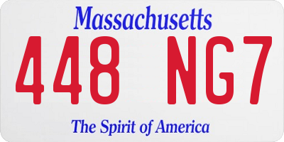 MA license plate 448NG7