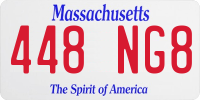 MA license plate 448NG8