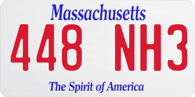 MA license plate 448NH3