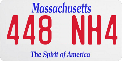 MA license plate 448NH4