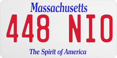 MA license plate 448NI0