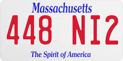 MA license plate 448NI2