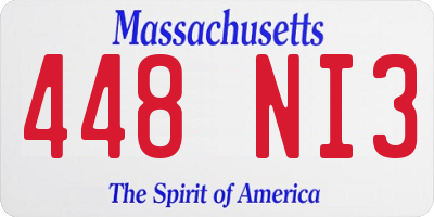 MA license plate 448NI3
