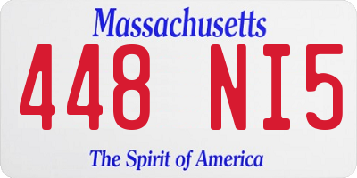 MA license plate 448NI5