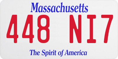 MA license plate 448NI7