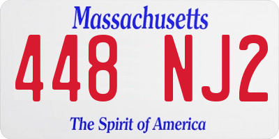 MA license plate 448NJ2