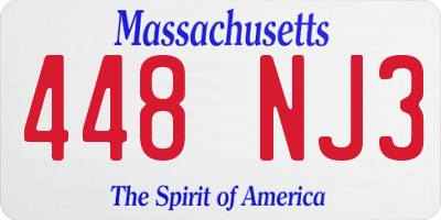 MA license plate 448NJ3