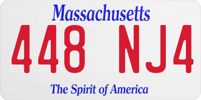 MA license plate 448NJ4