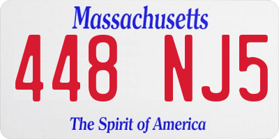 MA license plate 448NJ5