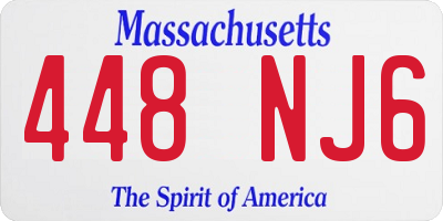 MA license plate 448NJ6