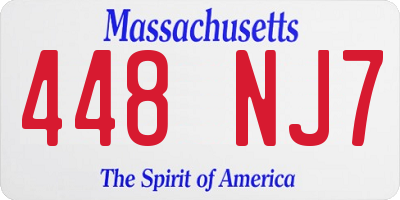 MA license plate 448NJ7
