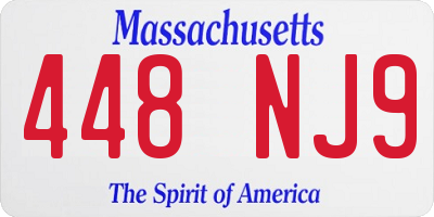 MA license plate 448NJ9