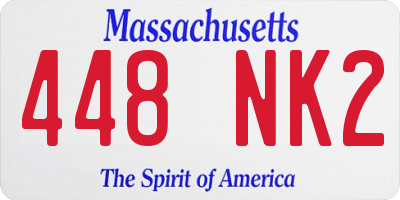 MA license plate 448NK2