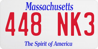 MA license plate 448NK3