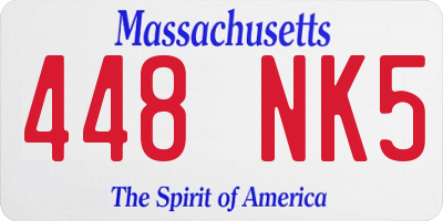 MA license plate 448NK5