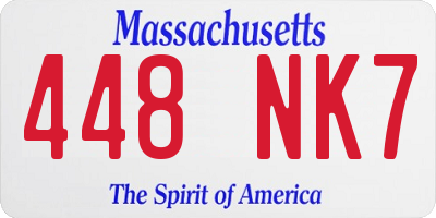 MA license plate 448NK7