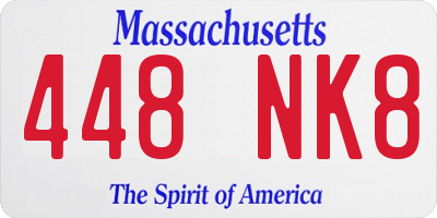 MA license plate 448NK8