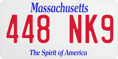 MA license plate 448NK9