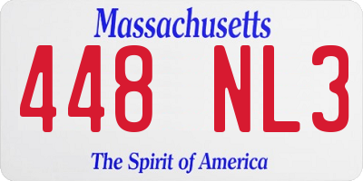 MA license plate 448NL3