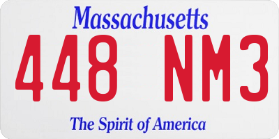 MA license plate 448NM3