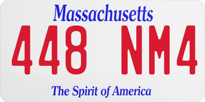 MA license plate 448NM4