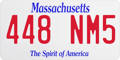 MA license plate 448NM5
