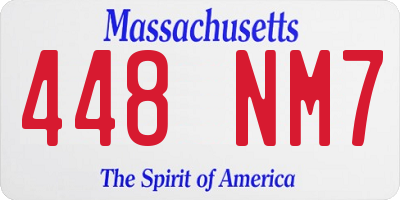 MA license plate 448NM7
