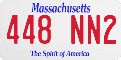 MA license plate 448NN2