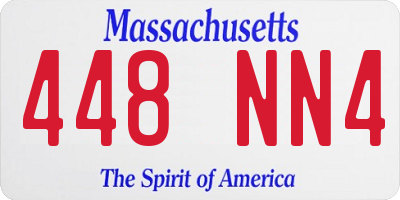 MA license plate 448NN4