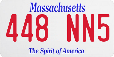 MA license plate 448NN5