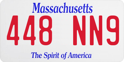 MA license plate 448NN9
