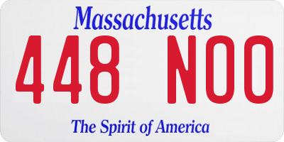 MA license plate 448NO0
