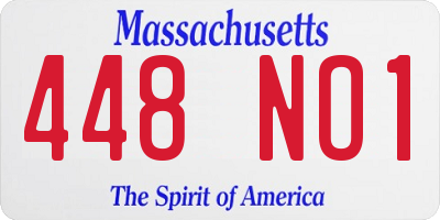 MA license plate 448NO1